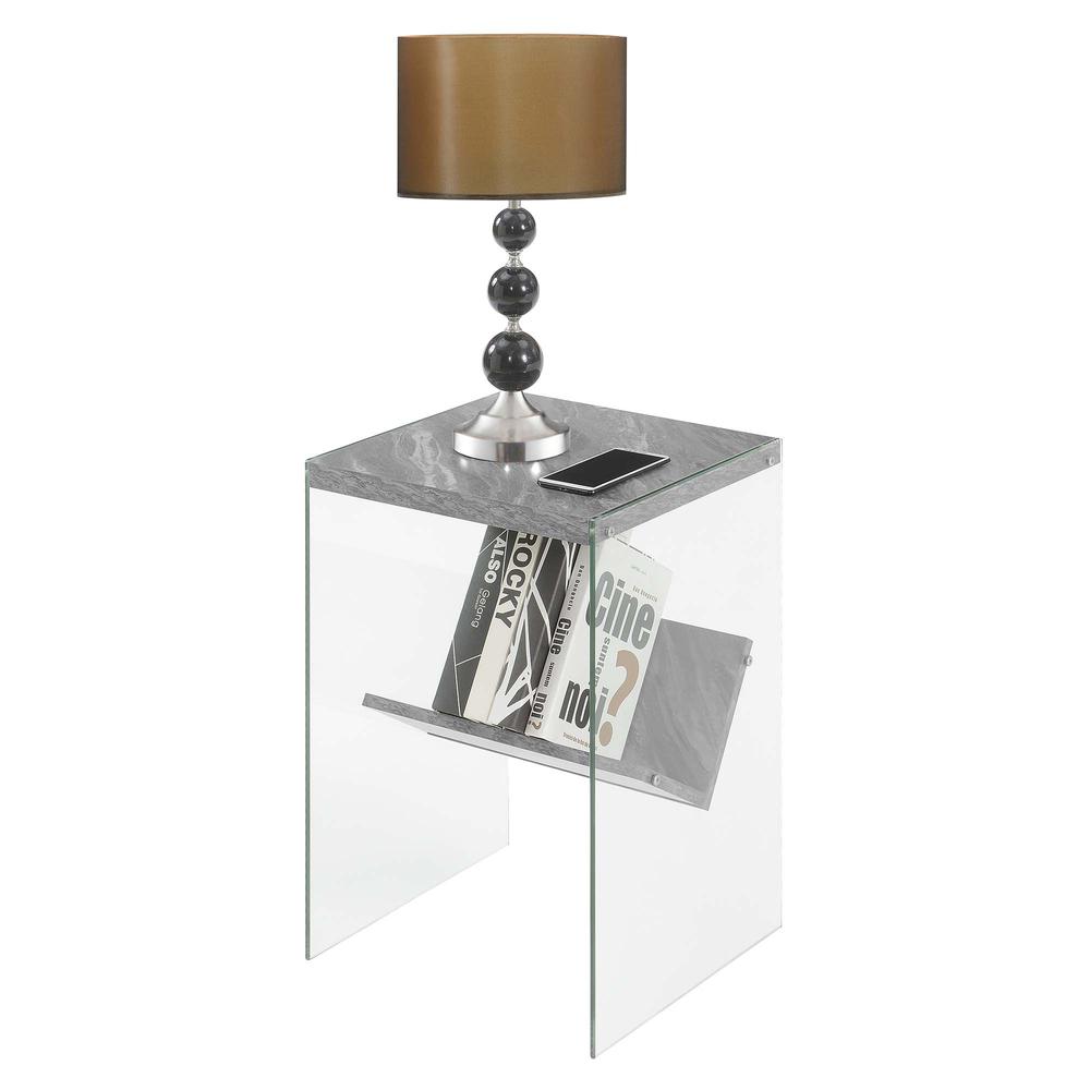 Soho End Table, Gray Marble