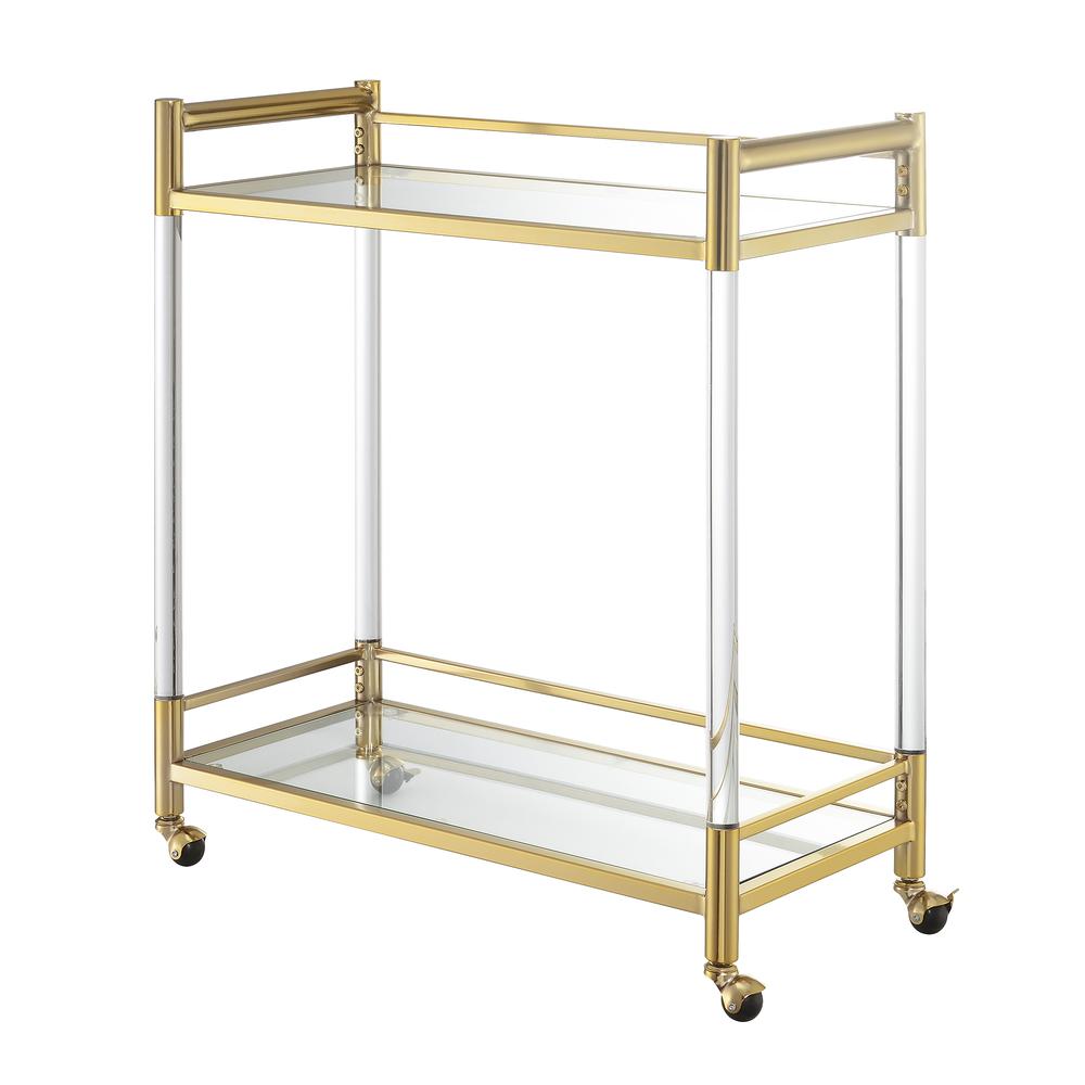 Royal Crest 2 Tier Acrylic Glass Bar Cart