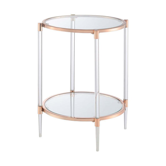 Royal Crest 2 Tier Acrylic Glass End Table