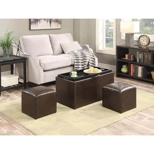 Designs4Comfort Sheridan Storage Bench w/ 2 Side Ottomans