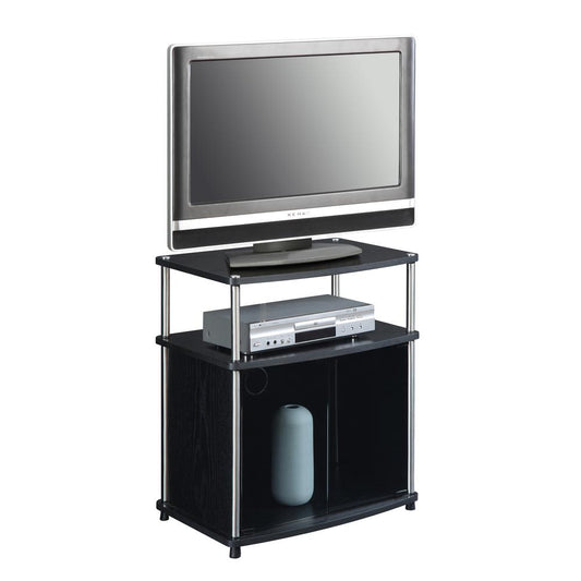 Designs2Go TV Stand with Black Glass Cabinet