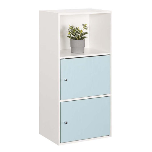 Xtra Storage 2 Door Cabinet with Shelf, White/Seafoam