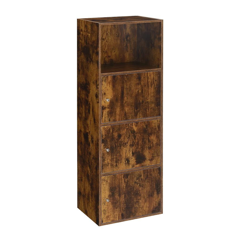 Xtra Storage 3 Door Cabinet with Shelf, Brown