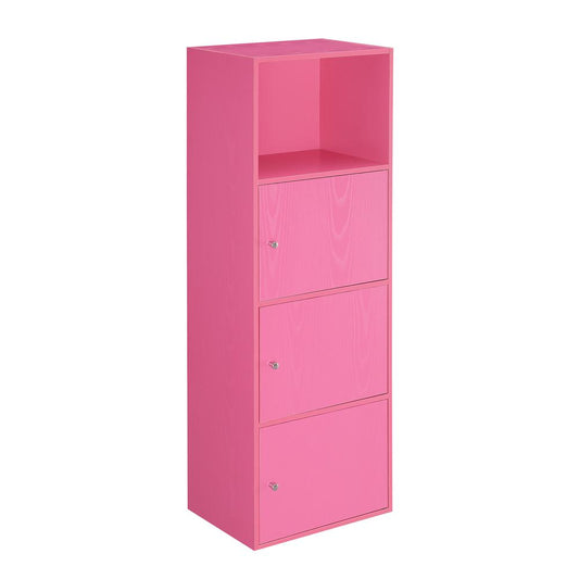 Xtra Storage 3 Door Cabinet with Shelf, Pink