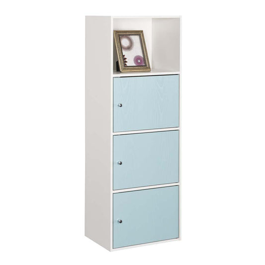 Xtra Storage 3 Door Cabinet with Shelf, White/Seafoam