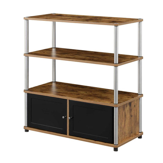 Designs2Go Highboy TV Stand w/ Storage Cabinets and Shelves