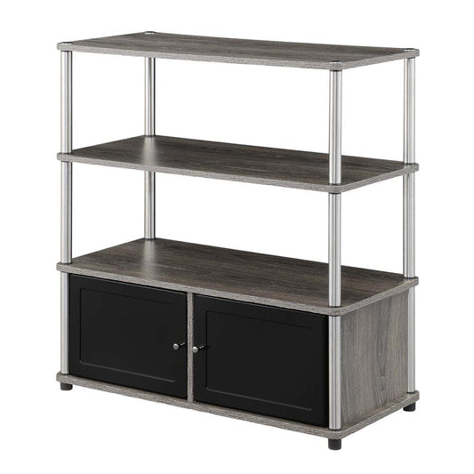 Designs2Go Highboy TV Stand with Storage Cabinets and Shelves