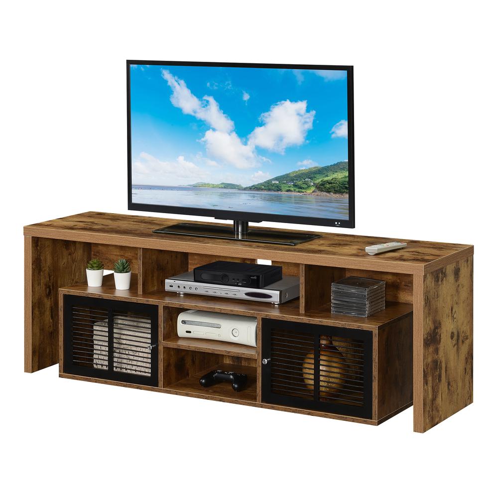 Lexington 60 inch TV Stand with Storage Cabinets and Shelves - Barnwood