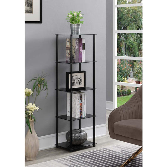 Designs2Go Classic Glass 5 Tier Tower, Black Glass