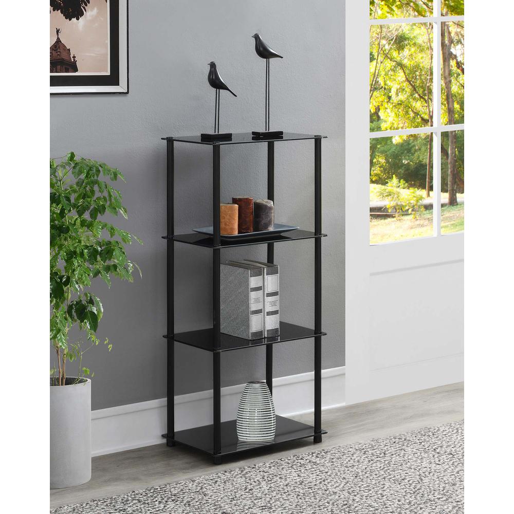 Designs2Go Classic Glass 4 Tier Tower, Black Glass