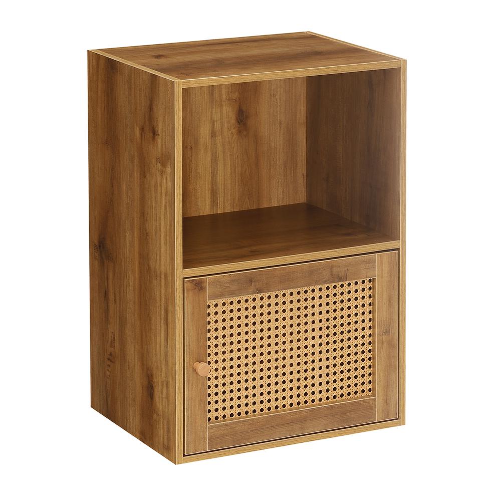 Xtra Storage Weave 1 Door Cabinet with Shelf, Brown