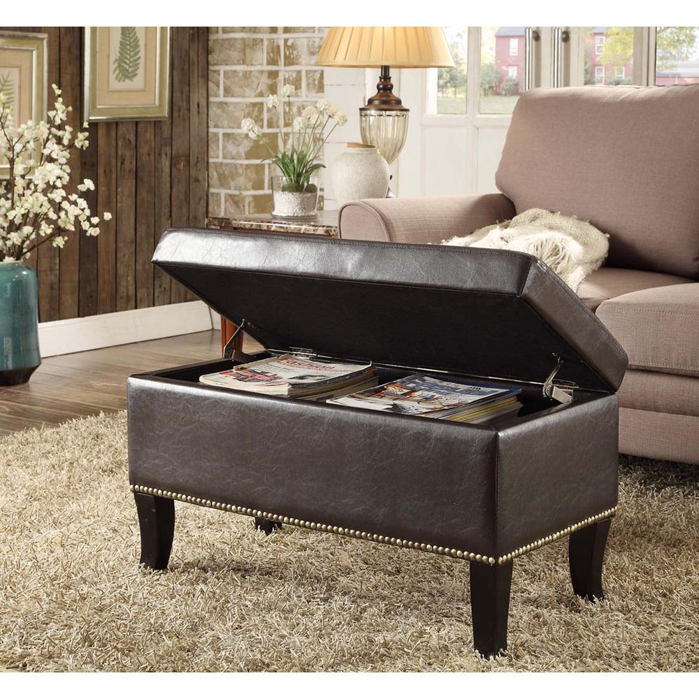 Designs4Comfort Winslow Storage Ottoman, Brown