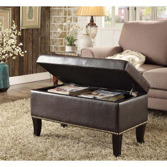 Designs4Comfort Winslow Storage Ottoman, Brown