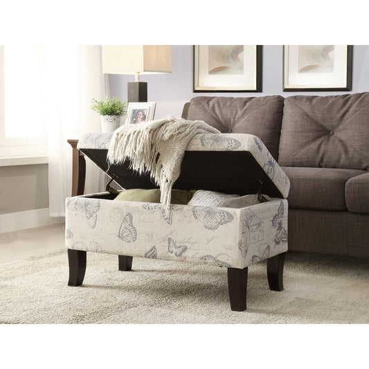 Designs4Comfort Winslow Storage Ottoman, Butterfly Fabric