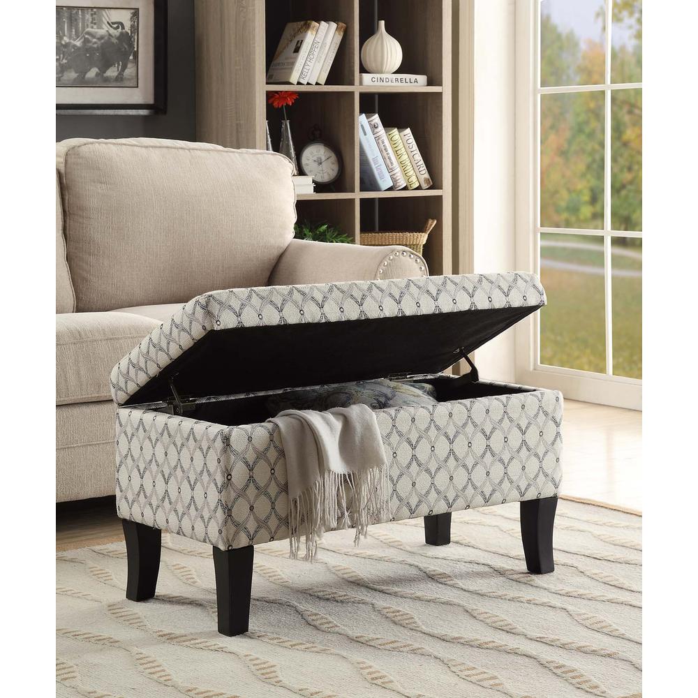 Designs4Comfort Winslow Storage Ottoman, Ribbon Pattern Fabric