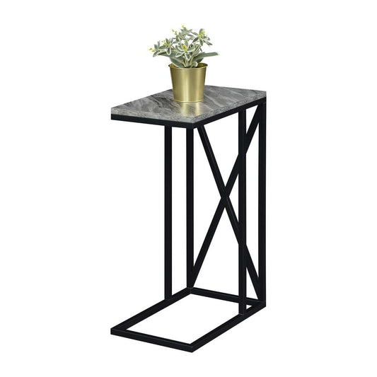 Tucson C End Table, Gray Marble/Black