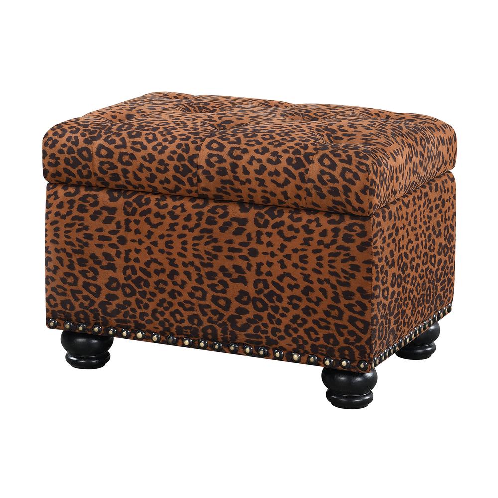 Designs4Comfort 5th Avenue Storage Ottoman, Forest Leopard Print