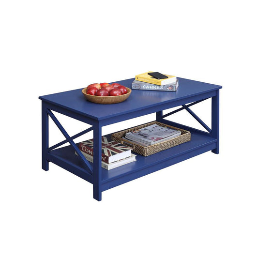 Oxford Coffee Table with Shelf, Cobalt Blue