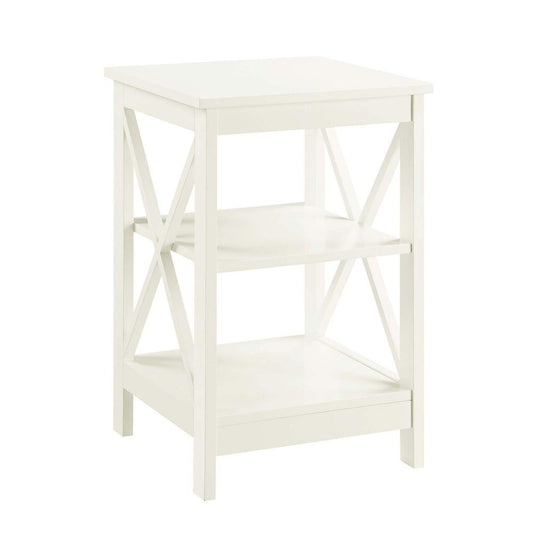 Oxford End Table with Shelves Ivory