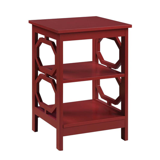 Omega End Table, Cranberry Red