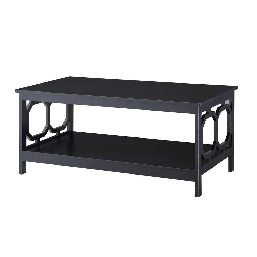 Omega Coffee Table with Shelf Black