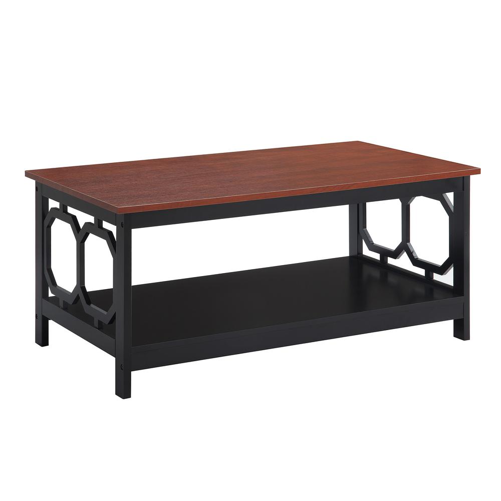 Omega Coffee Table with Shelf Cherry/Black