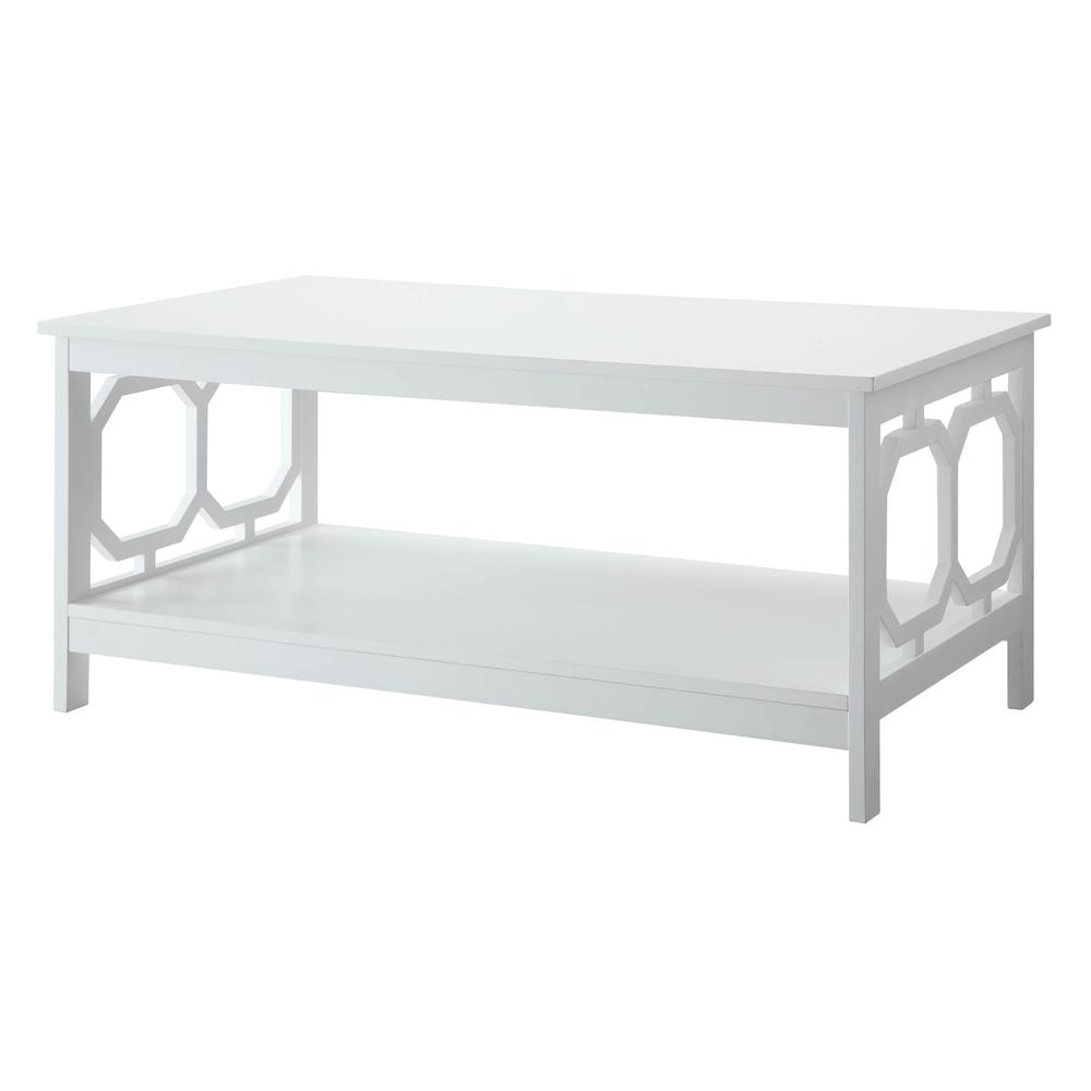 Omega Coffee Table with Shelf White