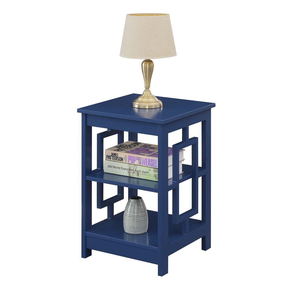 Town Square End Table with Shelves, Cobalt Blue