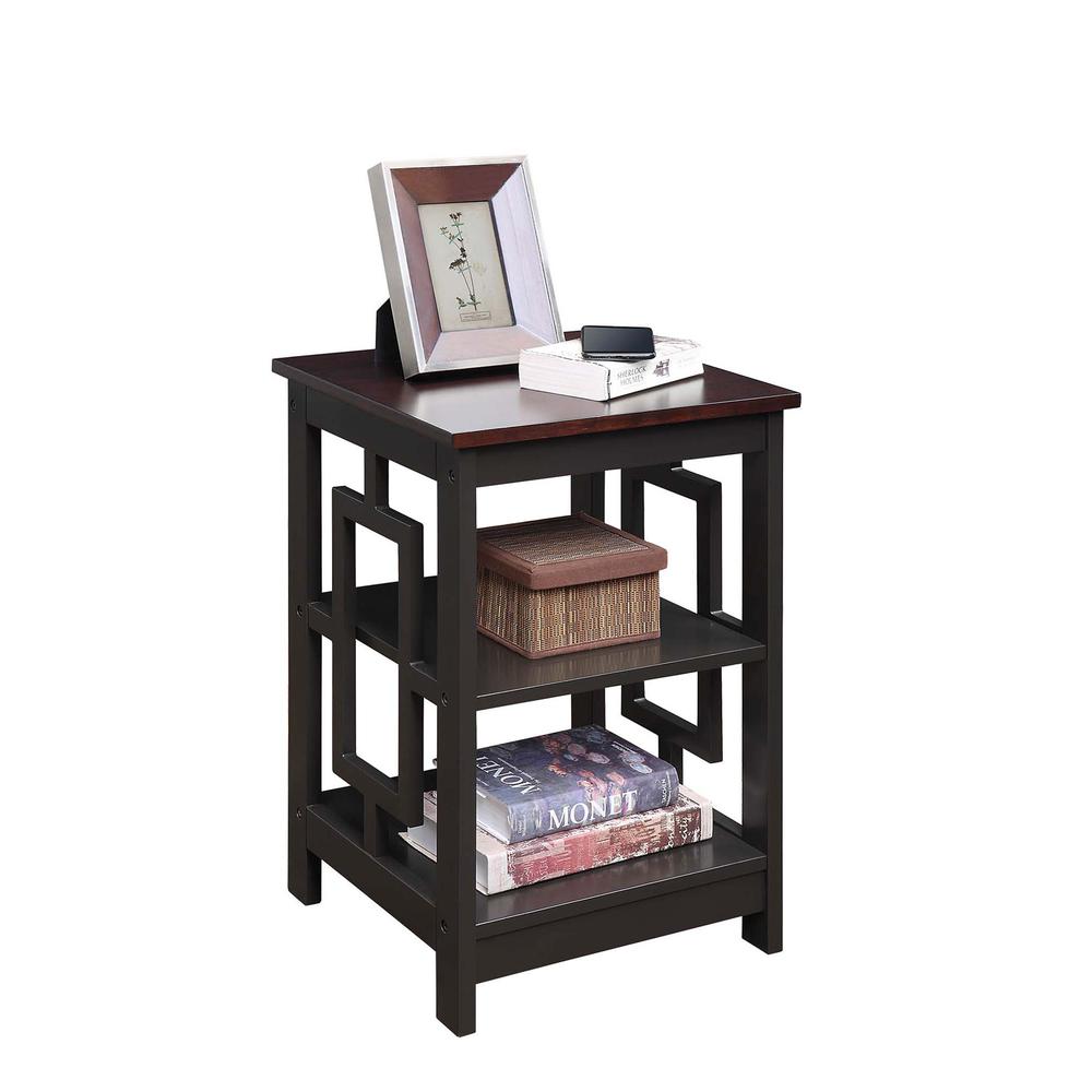 Town Square End Table with Shelves, Espresso