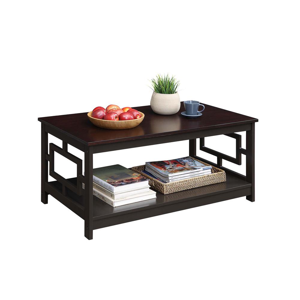 Town Square Coffee Table with Shelf, Espresso