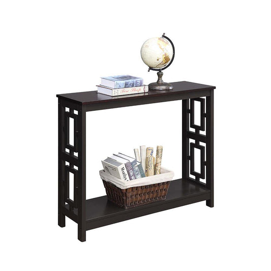 Town Square Console Table with Shelf, Espresso