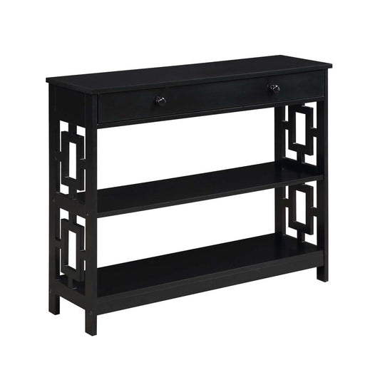 Town Square 1 Drawer Console Table, Black