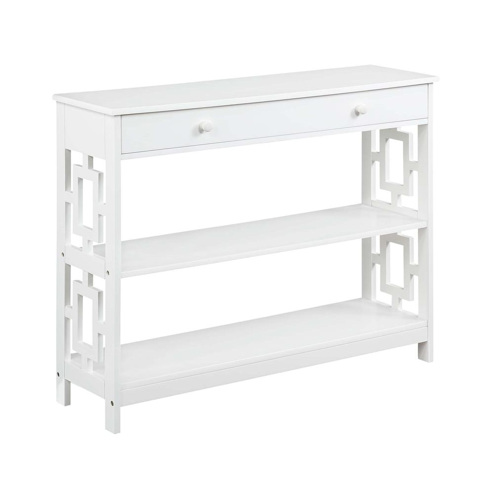 Town Square 1 Drawer Console Table, White