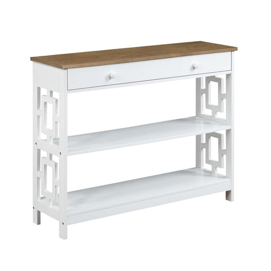 Town Square 1 Drawer Console Table, Driftwood/White