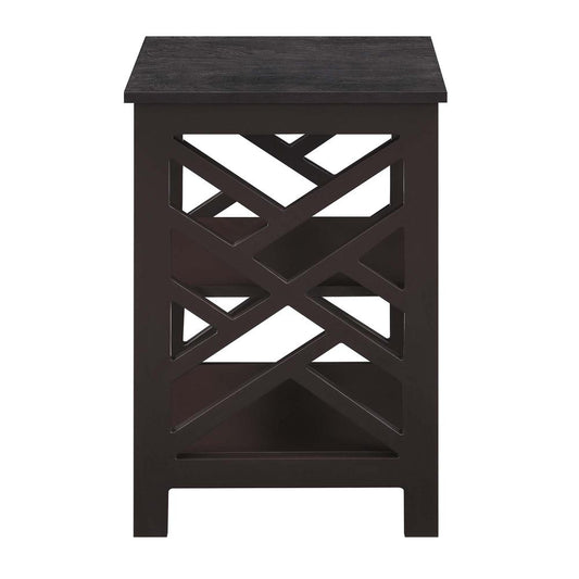 Titan End Table with Shelves, Espresso