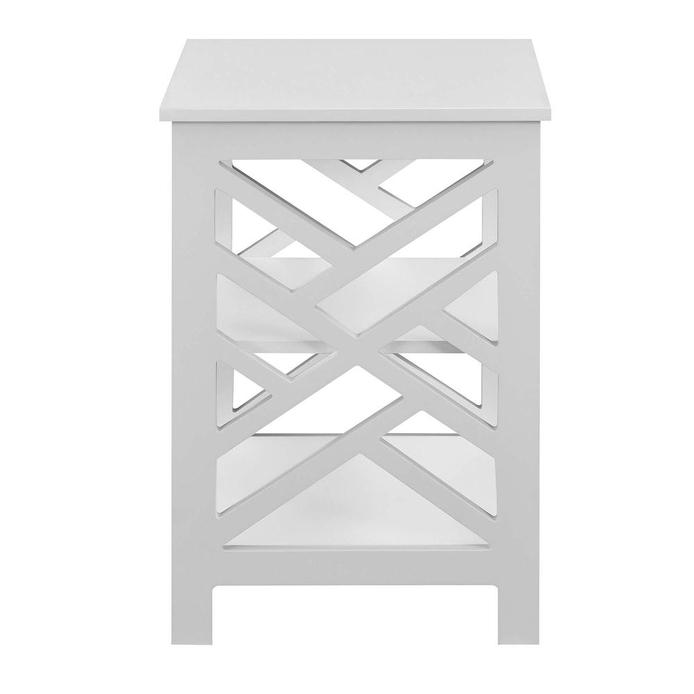 Titan End Table with Shelves, White