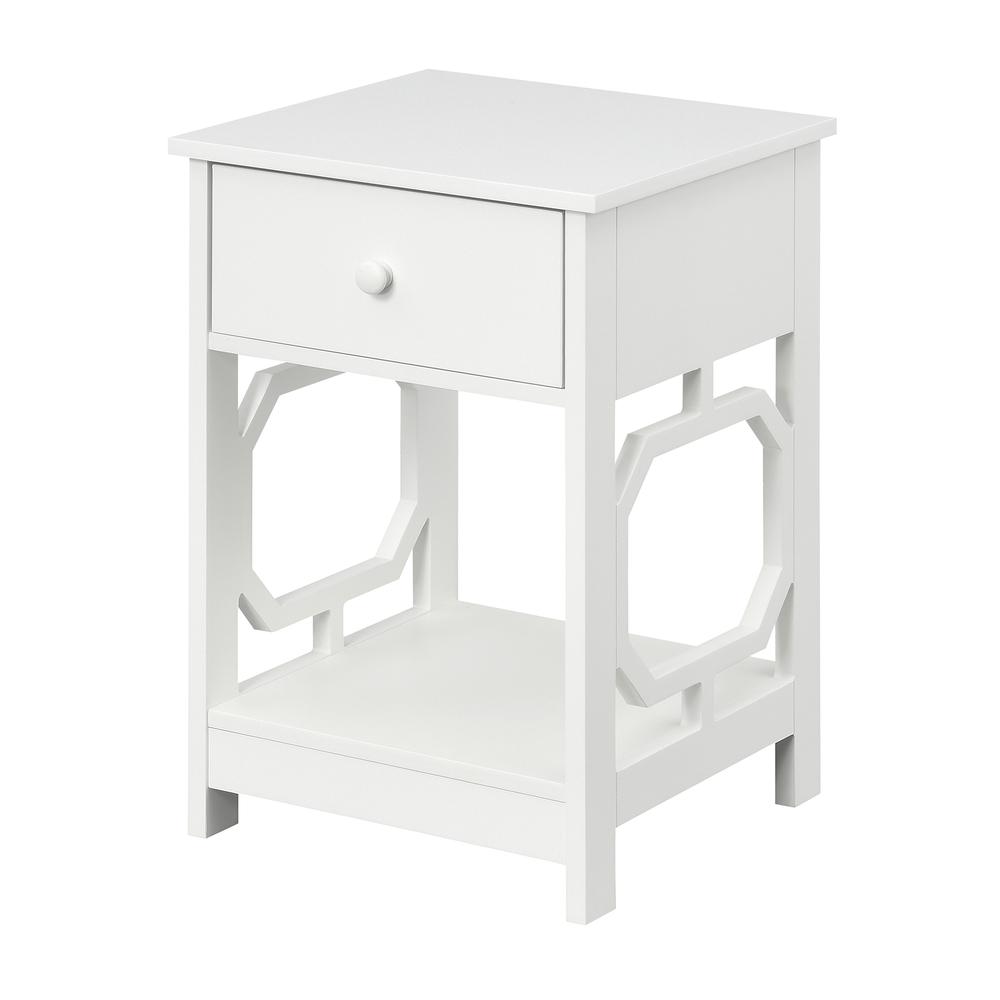 Omega 1 Drawer End Table White