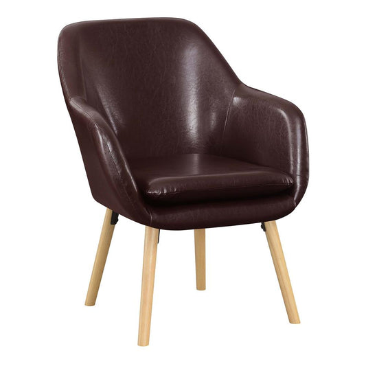 Take a Seat Charlotte Accent Chair, Espresso Faux Leather