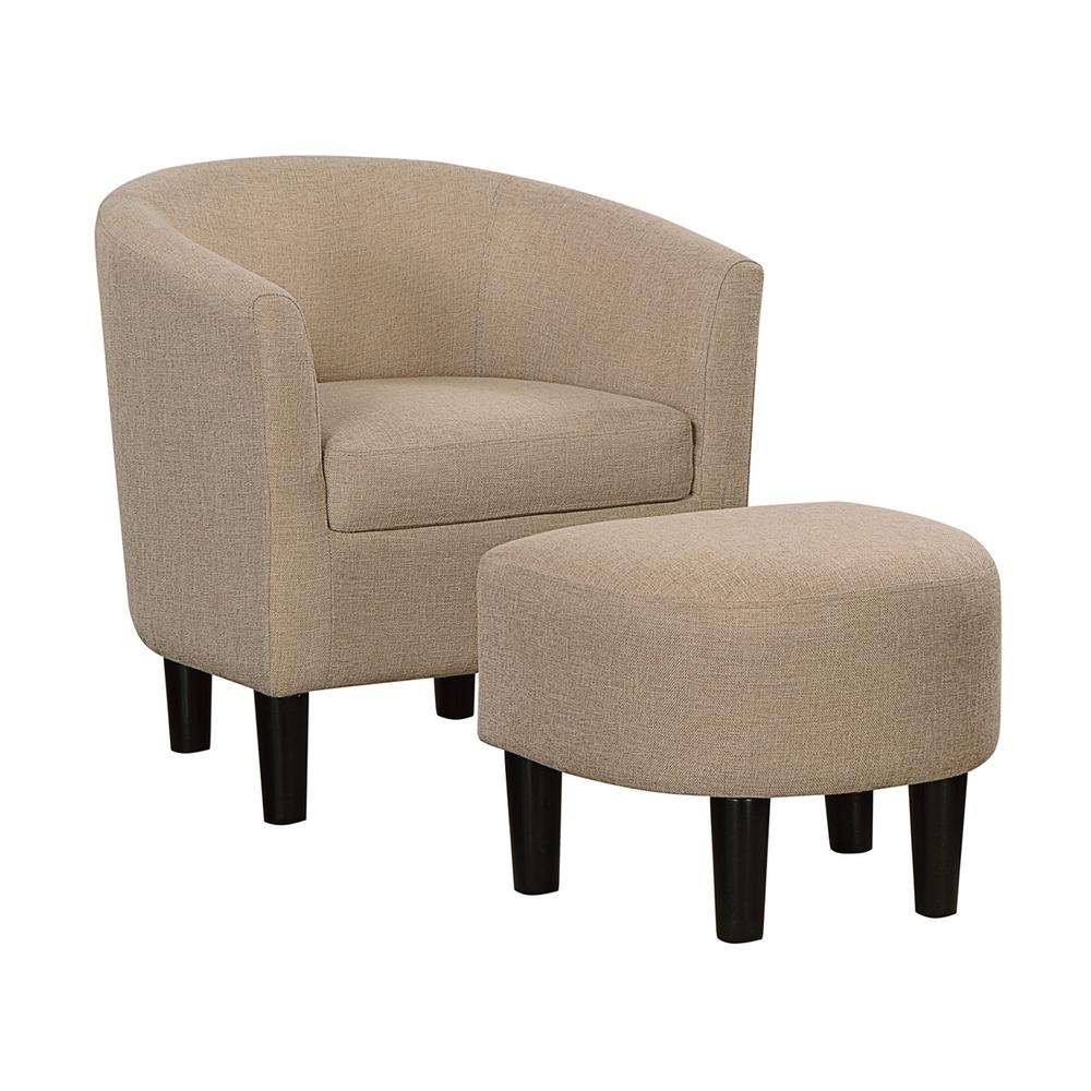 Take a Seat Churchill Accent Chair with Ottoman, Beige