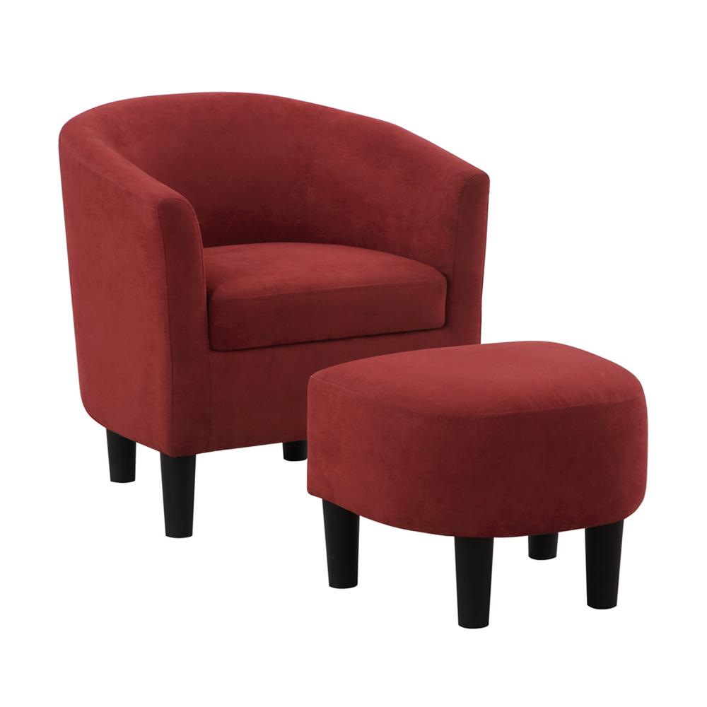 Take a Seat Churchill Accent Chair with Ottoman, Red