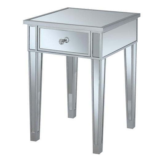 Gold Coast Mirrored End Table with Drawer