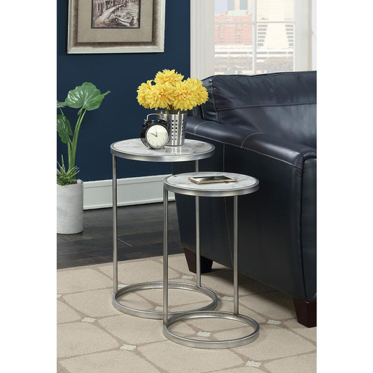 Gold Coast Faux Marble Nesting End Tables