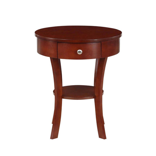 Classic Accents Schaffer 1 Drawer End Table with Shelf, Mahogany