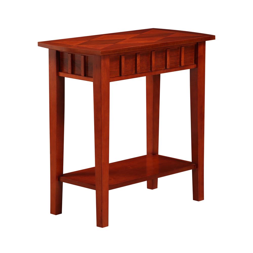 Dennis End Table with Shelf, Mahogany