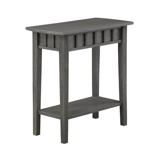 Dennis End Table with Shelf, Wirebrush Dark Gray