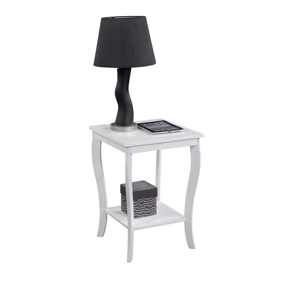 American Heritage Square End Table, White