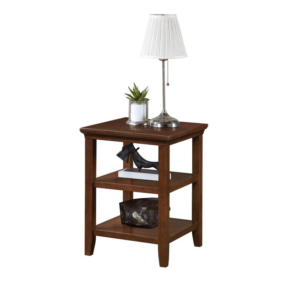 Tribeca End Table with Shelves, Espresso