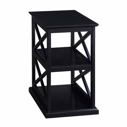 Coventry Chairside End Table with Shelves Black