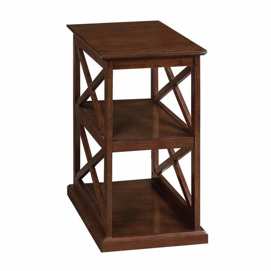 Coventry Chairside End Table with Shelves Espresso