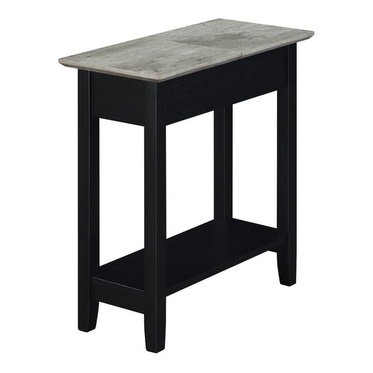 American Heritage Flip Top End Table, Faux Birch/Black